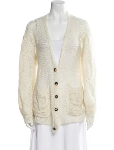 Pre-owned Loewe Anagram Mohair Sweater In Neutral