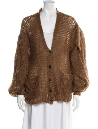 Pre-owned Loewe Anagram Mohair Sweater In Neutral
