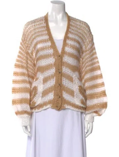 Pre-owned Loewe Anagram Mohair Sweater In Neutral