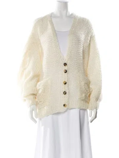 Pre-owned Loewe Anagram Mohair Sweater In Neutral
