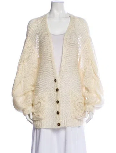 Pre-owned Loewe Anagram Mohair Sweater In Neutral