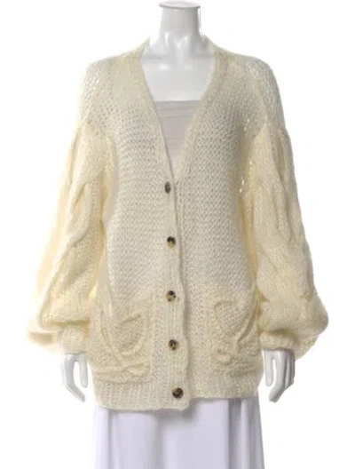 Pre-owned Loewe Anagram Mohair Sweater In Neutral