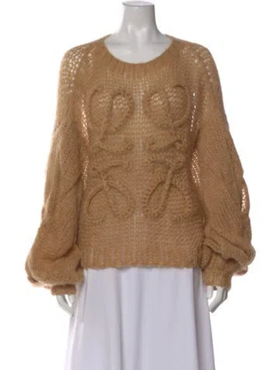 Pre-owned Loewe Anagram Mohair Sweater In Neutral