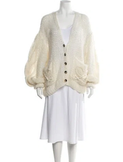 Pre-owned Loewe Anagram Mohair Sweater In Neutral