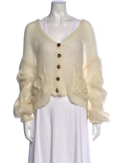 Pre-owned Loewe Anagram Mohair Sweater In Neutral