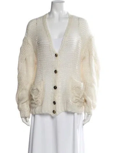 Pre-owned Loewe Anagram Mohair Sweater In Neutrals