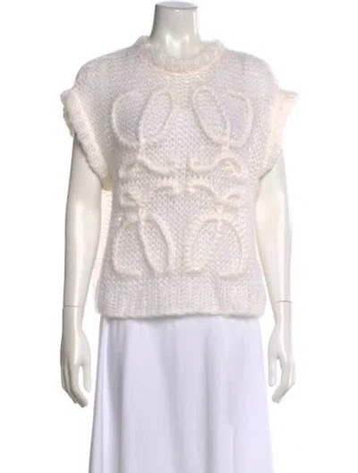 Pre-owned Loewe Anagram Mohair Sweater In Neutrals
