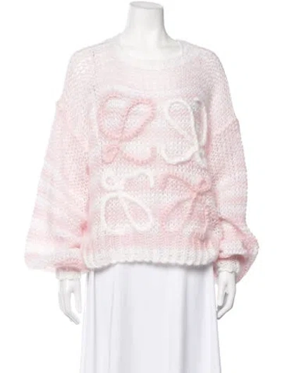 Pre-owned Loewe Anagram Mohair Sweater In Neutrals/pink