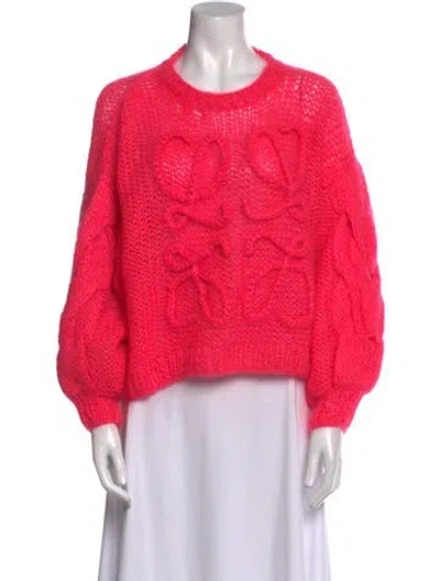 Pre-owned Loewe Anagram Mohair Sweater In Pink