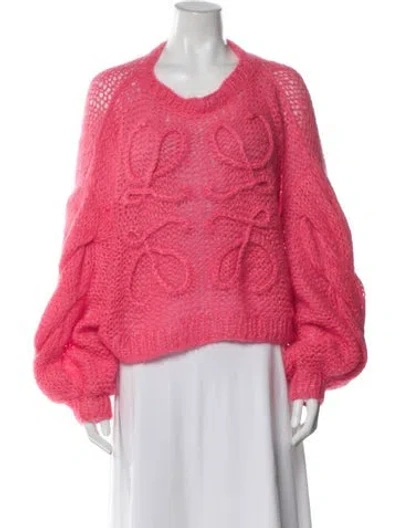 Pre-owned Loewe Anagram Mohair Sweater In Pink
