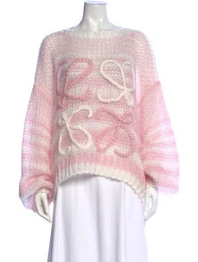 Pre-owned Loewe Anagram Mohair Sweater In Pink