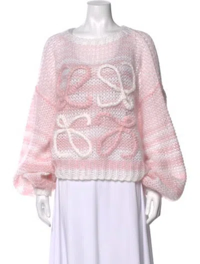 Pre-owned Loewe Anagram Mohair Sweater In Pink