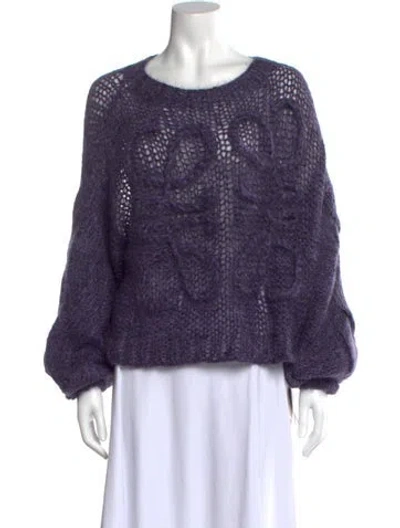 Pre-owned Loewe Anagram Mohair Sweater W/ Tags In Purple