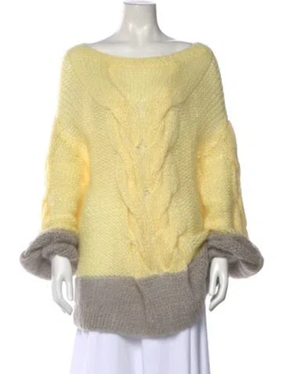 Pre-owned Loewe Anagram Mohair Sweater W/ Tags In Yellow