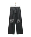 Loewe Women's Anagram Baggy Leather Trousers In Black