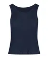 Loewe Anagram-motif Silk Top In Blue