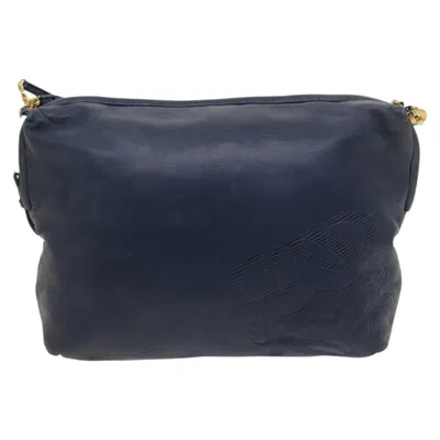 Pre-owned Loewe Anagram Navy Leather Shoulder Bag ()