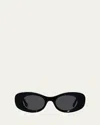 Loewe Anagram Oval Acetate Sunglasses In Black