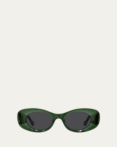 LOEWE ANAGRAM OVAL ACETATE SUNGLASSES