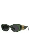 Loewe Womens Dark Green G821mxix01 Oval Frame Acetate Sunglasses In Green