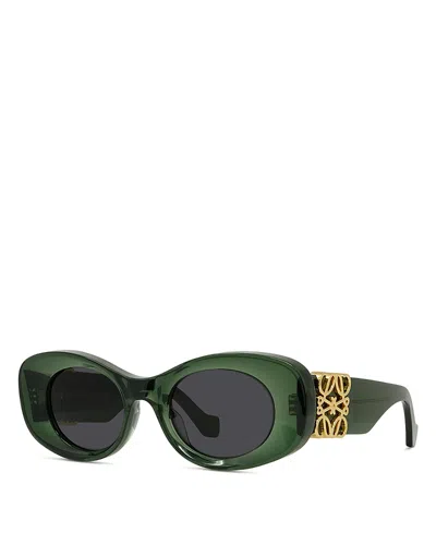 Loewe Anagram Oval Sunglasses, 49mm In Green
