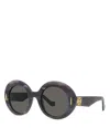 Loewe Oval Acetate Sunglasses W/ Anagram In Black Horn