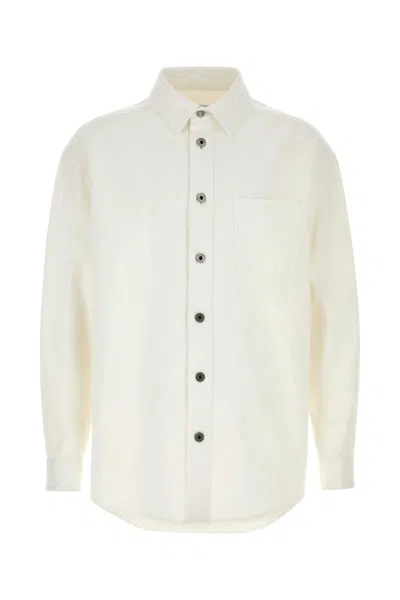 Loewe Anagram Overshirt In Cotton Twill In White