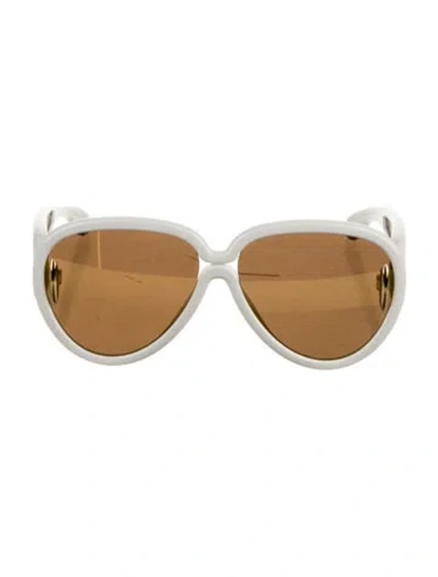 Pre-owned Loewe Anagram Oversize Sunglasses W/ Tags In Gold/white