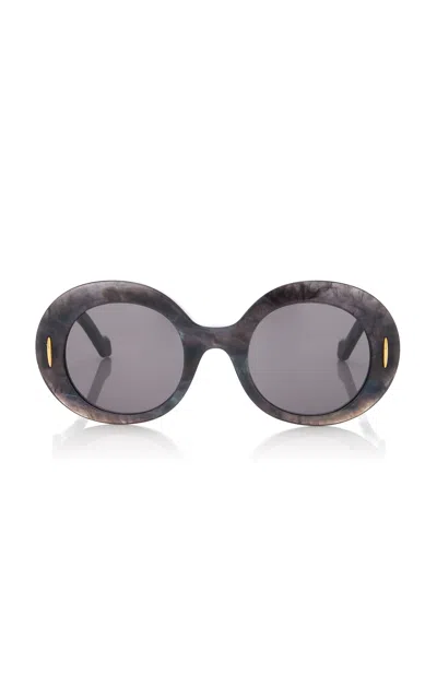 Loewe Anagram Oversized Round-frame Acetate Sunglasses In Black