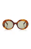 Loewe Anagram Round Acetate Sunglasses In Neutral