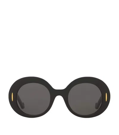 Loewe Anagram Oversized Round Sunglasses In Black