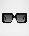 Loewe Anagram Oversized Square Acetate Sunglasses In Black