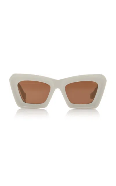 Loewe White Beveled Cateye Sunglasses