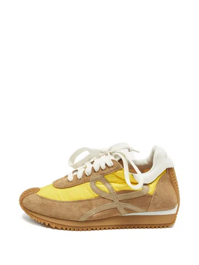 Pre-owned Loewe Anagram Panelled Sneakers In Yellow