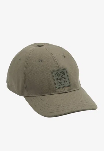 Loewe Anagram Patch Baseball Cap In Green