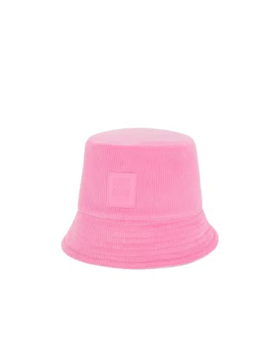 Loewe Anagram-patch Corduroy Bucket Hat In Pink