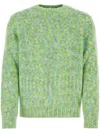 Loewe Intarsia-pattern Relaxed-fit Knitted Jumper In Green