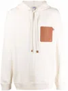 Loewe Anagram Patch Drawstring Hoodie In Gold