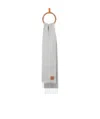 Loewe Anagram Patch Fringed Scarf In Gray