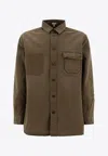 Loewe Anagram Patch Long-sleeved Shirt In Brown