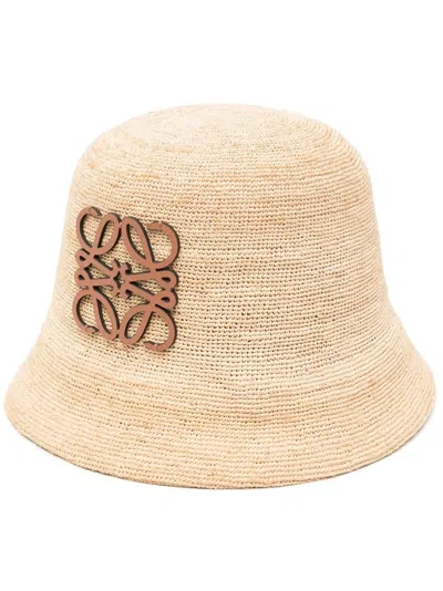 Loewe Anagram Patch Sun Hat In Neutrals