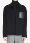 Loewe Leather Pocket Wool And Cashmere-blend Jacket In Black