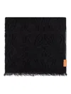 Loewe Anagram-pattern Wool Scarf In Black