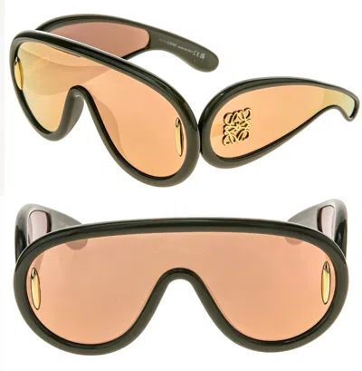 Pre-owned Loewe Anagram Paula Ibiza Aviator Mask Lw40108i Khaki Pink Mirror 40108 Sunglass