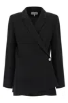 Loewe Black Jacket With Anagram Pebble Button Women In Black