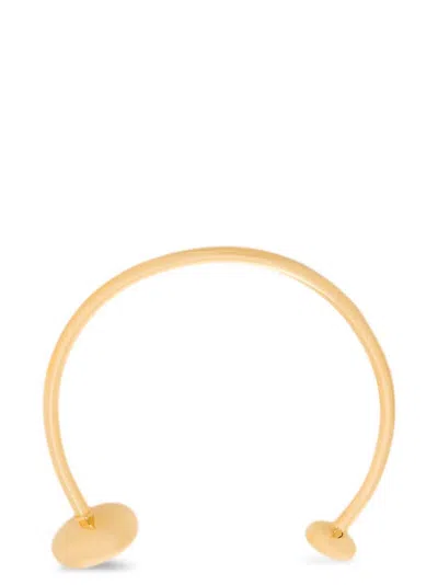 Loewe Anagram Pebble Bangle In Sterling Silver In Gold