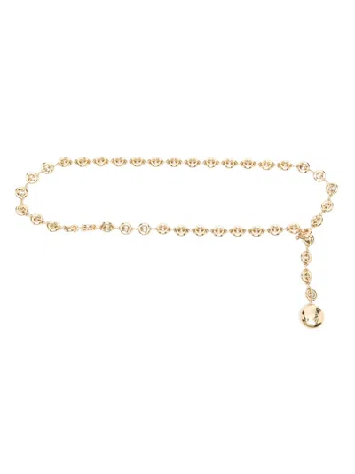 Loewe Anagram-pebble Donut-chain Belt In Gold