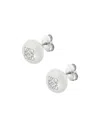 Loewe Anagram Pebble Engraved Earrings In Gray