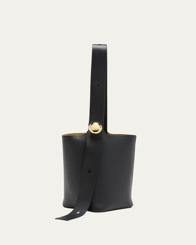 Loewe Anagram Pebble Leather Bucket Bag In Black