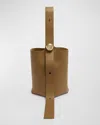 Loewe Pebble Medium Leather Bucket Bag In Oak